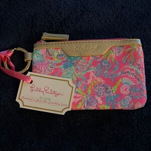 Lilly Pulitzer Colorful ID Case with Gold Trim